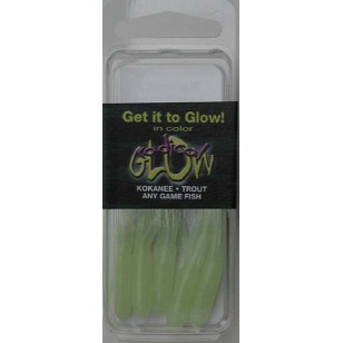 Radical Glow Hoochie Tube Packs Natural Green 1.5 inch 5/Pack