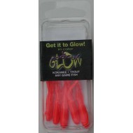 Radical Glow Hoochie Tube Pack Red 1.5 inch 5 Pack