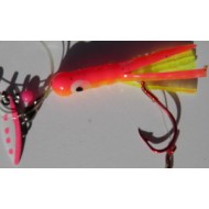 Glitter Bugs Tube Bug with Indiana Silver Blade Hot Pink 1 1/2" ***