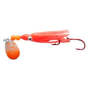 Rocky Mountain Tackle 1.5"  Super Squid Spinner Double Orange Glow UV
