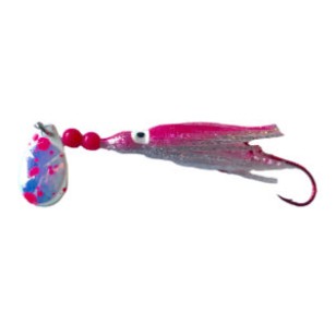 Rocky Mountain Tackle Super Squid Spinner UV Pink Moon Splatter 1.5"