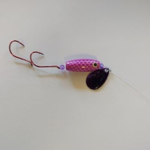 Kokaneemart Spin Minnow- Purple Fishscale Candy Blade