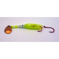 MAG Tackle Mini Mag Hoochie w Copper Blade Chartreuse