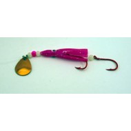 MAG Tackle Mini Mag Hoochie w Copper Blade Solid Pink