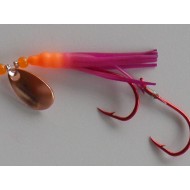 Glitter Bugs Micro Hoochie w/Indiana Copper Blade Orange/Purple 1 3/8"