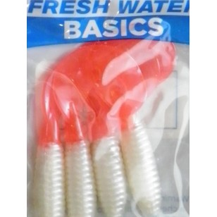 Fresh Water Basics 3" Fire & Ice Grubs White w/pink tail