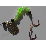Glitter Bugs Custom Spinner Green with Gold Blade ***