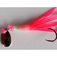 Glitter Bugs Micro Hoochie w/Indiana Copper Blade Hot Pink 1 3/8"