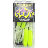Radical Glow Hoochie Tube 2.25 Chartruese/ Natural 4-Pack