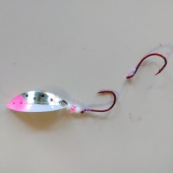 T-Bone Tackle Pickle Lure Pink White Nickel - Flutter Spoon