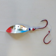 T-Bone Tackle Pickle Lure Red White Blue Nickel - Flutter Spoon