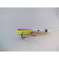 Three Sons Tackle Hoochie White Purple Chartreuse  HM09