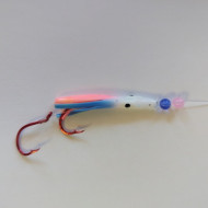 Three Sons Tackle Hoochie White Pink Blue HM12