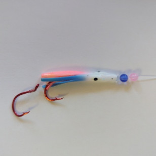 Three Sons Tackle Hoochie White Pink Blue HM12