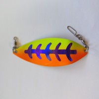 Three Sons Tackle Willow Leaf Dodger Orange Chartreuse Purple WLD13