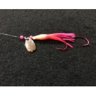 Glitter Bugs Micro Hoochie w/Indiana Gold Blade Pink/Chartreuse 1 3/8"